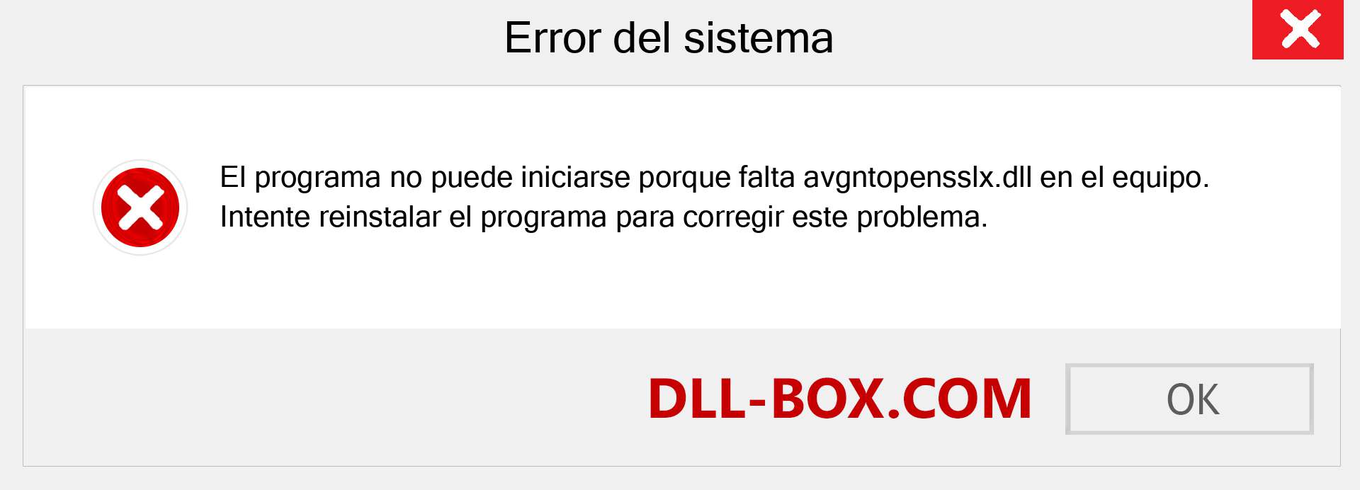 ¿Falta el archivo avgntopensslx.dll ?. Descargar para Windows 7, 8, 10 - Corregir avgntopensslx dll Missing Error en Windows, fotos, imágenes