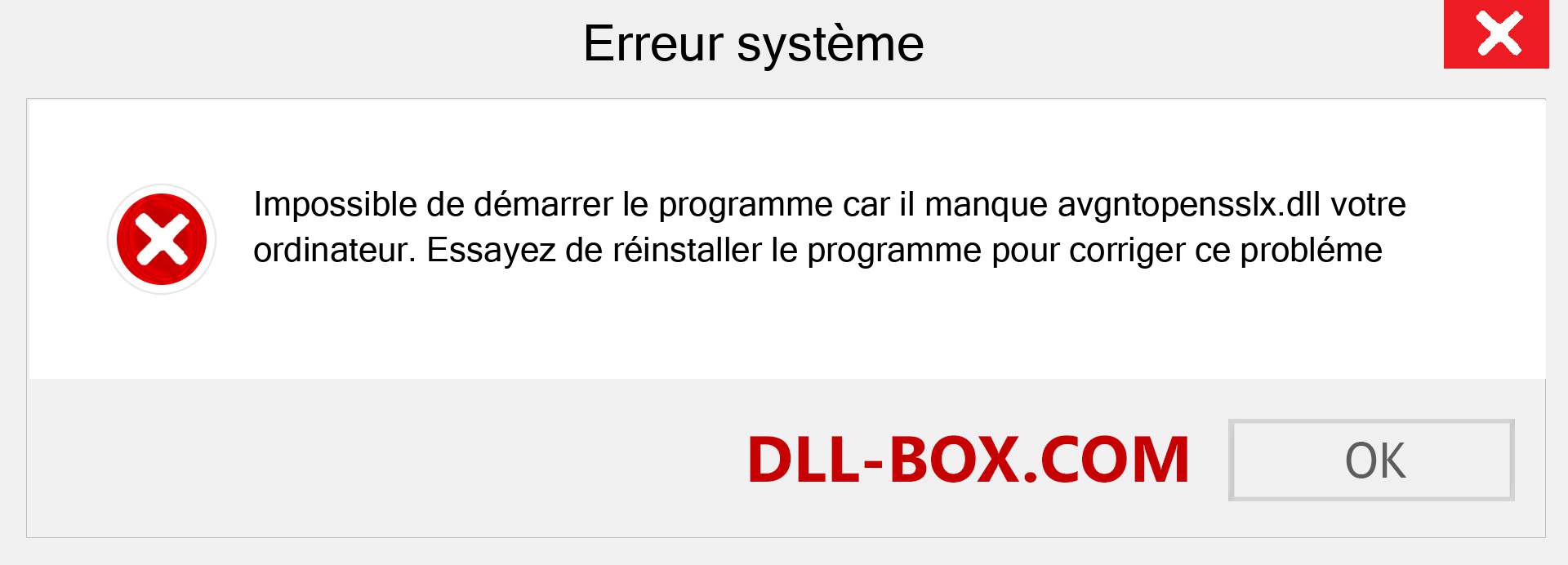 Le fichier avgntopensslx.dll est manquant ?. Télécharger pour Windows 7, 8, 10 - Correction de l'erreur manquante avgntopensslx dll sur Windows, photos, images